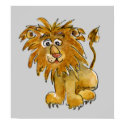 Cartoon Lion Poster Print