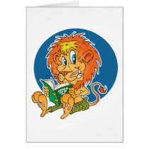 Cartoon Lion Reading cards by wizardofdraws Cartoon Lion Reading cards