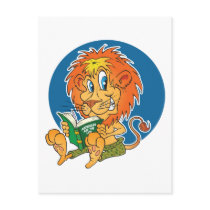 Cartoon Lion Reading Post Cards