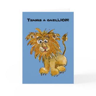 Cartoon Lion Thank You Cards card