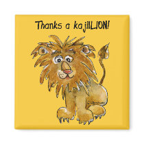 Cartoon Lion Thank You Magnet by zooogle Cartoon Lion Thank You Magnet