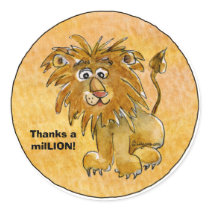 Cartoon Lion Thanks a milLION Custom Stickers by zooogle Cartoon Lion Thanks a milLION Custom Stickers