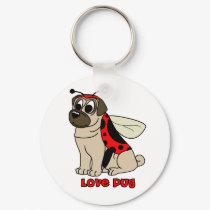 Cartoon Love Pug Keychain