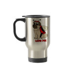Cartoon Love Pug Travel Mug