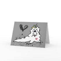 Cartoon Love Slug Monster Greeting Cards