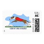 Cartoon Lure Coursing Whippet Stamp