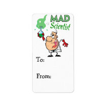 cartoon mad scientist personalized address labels