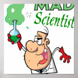 cartoon mad scientist posters