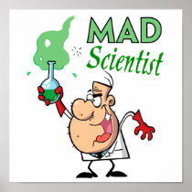 cartoon mad scientist print