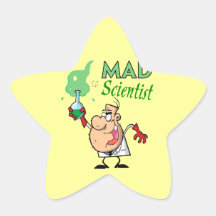 cartoon mad scientist star sticker