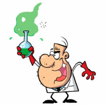 cartoon mad scientist with potion photo sculpture