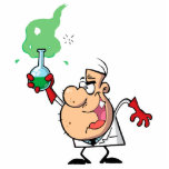 cartoon mad scientist with potion photo sculpture