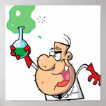 cartoon mad scientist with potion posters