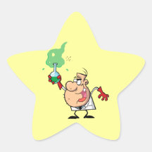 cartoon mad scientist with potion sticker
