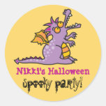 Cartoon Magic Dragon Halloween Party Sticker