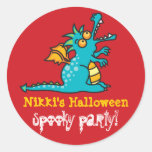 Cartoon Magic Dragon Halloween Party Sticker