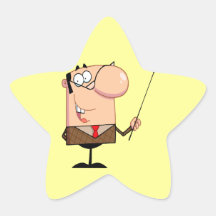 cartoon male teacher character star stickers