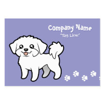 Cartoon Maltese (puppy cut) Business Card Template