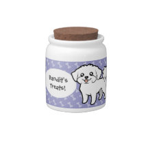 Cartoon Maltese (puppy cut) Candy Jars