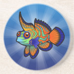 Cartoon Mandarin / Dragonet Fish Beverage Coaster