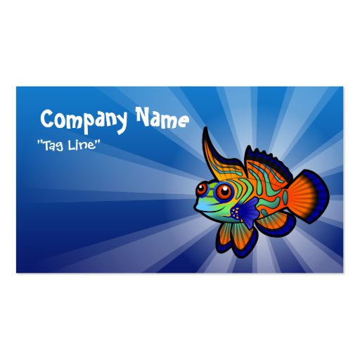 Cartoon Mandarin / Dragonet Fish Business Card Template