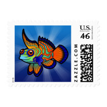 Cartoon Mandarin / Dragonet Fish Postage Stamp