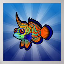 Cartoon Mandarin / Dragonet Fish Print