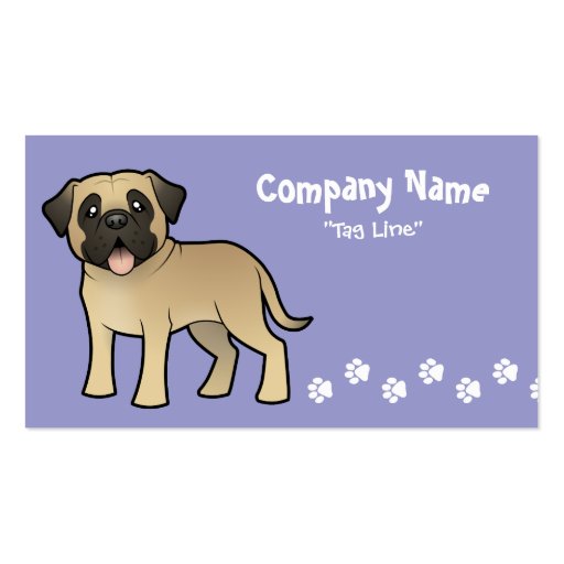 Cartoon Mastiff / Bullmastiff Business Cards (front side)