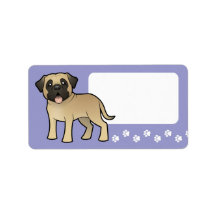 Cartoon Mastiff / Bullmastiff Personalized Address Labels