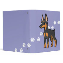 Cartoon Miniature Pinscher / Manchester Terrier Vinyl Binders