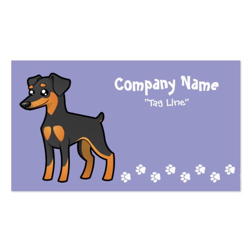 Cartoon Miniature Pinscher / Manchester Terrier Business Cards