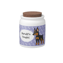 Cartoon Miniature Pinscher / Manchester Terrier Candy Jars