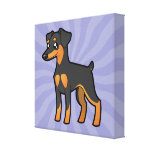 Cartoon Miniature Pinscher / Manchester Terrier Gallery Wrapped Canvas