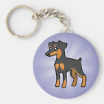Cartoon Miniature Pinscher / Manchester Terrier Keychains