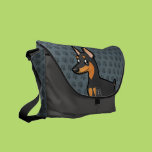 Cartoon Miniature Pinscher / Manchester Terrier Messenger Bags