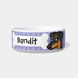 Cartoon Miniature Pinscher / Manchester Terrier Cat Water Bowls