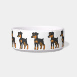 Cartoon Miniature Pinscher / Manchester Terrier Cat Food Bowls