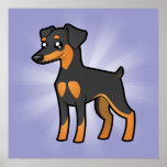 Cartoon Miniature Pinscher / Manchester Terrier Poster