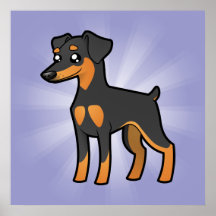Cartoon Miniature Pinscher / Manchester Terrier Poster