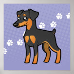 Cartoon Miniature Pinscher / Manchester Terrier Print