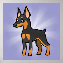 Cartoon Miniature Pinscher / Manchester Terrier Poster
