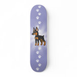 Cartoon Miniature Pinscher / Manchester Terrier Skate Board