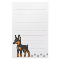 Cartoon Miniature Pinscher / Manchester Terrier Stationery Paper