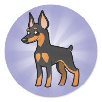 Cartoon Miniature Pinscher / Manchester Terrier Stickers