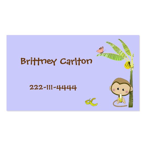 Cartoon Monkey calling card Business Cards (front side)