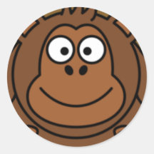 Cartoon Monkey Face Stickers