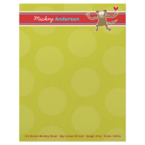 Cartoon Monkey Fun Personal Custom Letterhead by fatfatin_mini_me Cartoon Monkey Fun Personal Custom Letterhead
