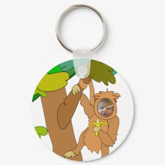 Custom Photo Face Template Monkey Keychain