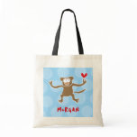 Cartoon Monkey Kid Cute Custom Gift Tote Bag