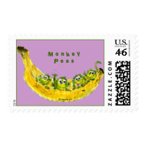 Cartoon Monkey Peas Funny Postage Stamps by zooogle Cartoon Monkey Peas Funny Postage Stamps